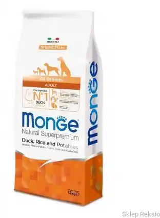 Monge Superpremium Dog Monge Superpremium All Breeds Adult Kaczka, Ryż i Ziemniaki - 12 kg