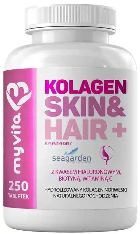 Myvita Kolagen Skin&Hair Complex Włosy Skóra Paznokcie 250 tabletek