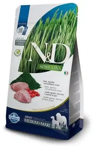 N&d Dog Spirulina Farmina Adult Medium/Maxi, z jagnięciną - 7 kg