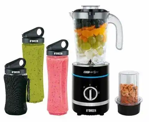 N oveen Blender Kielichowy Smoothie Noveen Sport MIX & Fit SB2000 3 Butelki Czarny