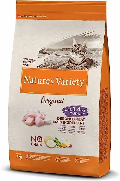 Natures Variety Natures Variety Original sterylized Turkey no Grain kattenvoer 7 kg karma sucha