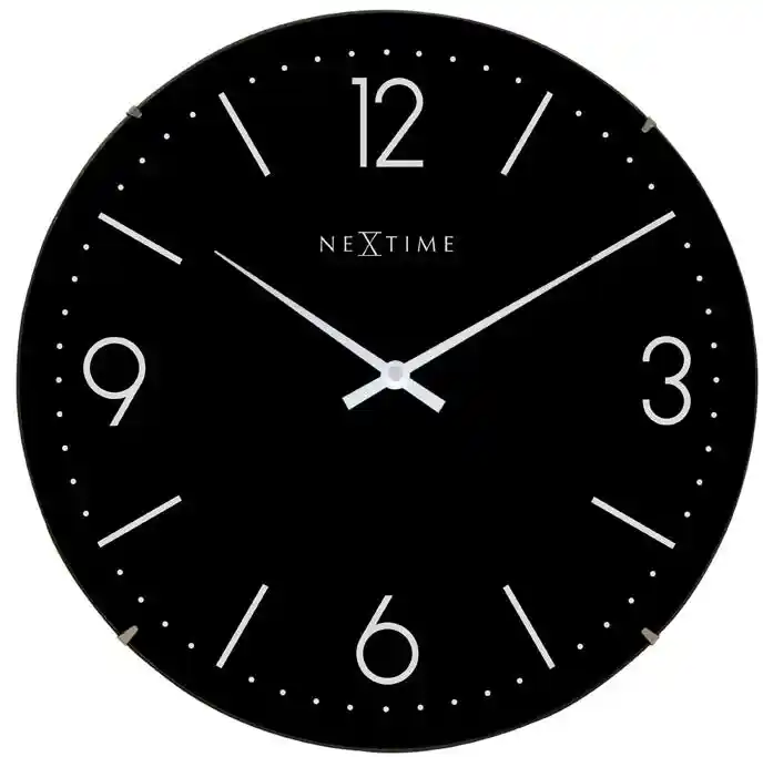 Nextime Zegar ścienny czarny Basic Dome 3157 ZW