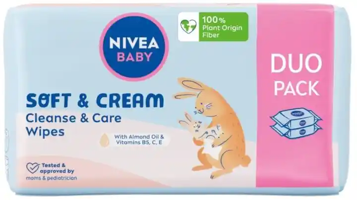 Nivea Baby Chusteczki biodegradowalne Soft&Cream 2x57szt