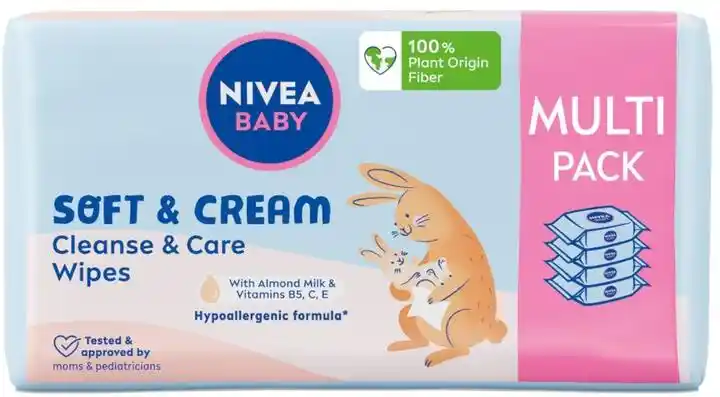 Nivea Baby Chusteczki biodegradowalne Soft&Cream 4x57szt