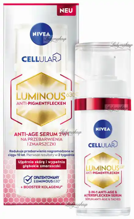 Nivea Cellular Luminous 630 anti-age serum 2w1 na przebarwienia i zmarszczki 30ml