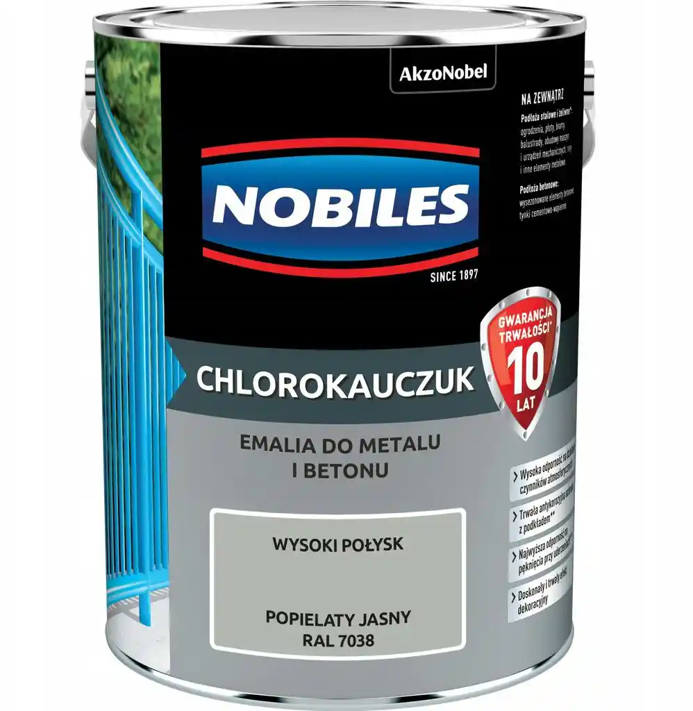 Nobiles Emalia Chlorokauczuk Popielaty Jasny RAL 7038 5L