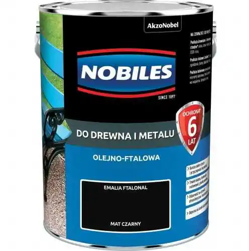 Nobiles FTALONAL FARBA ALKIDOWA Mat Czarny 5L