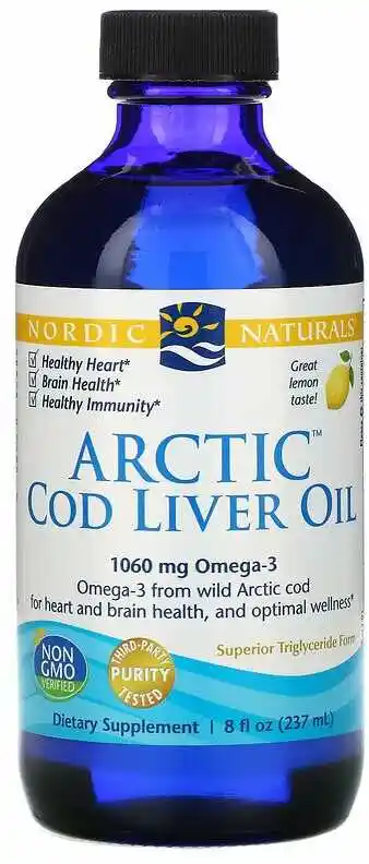 Nordic Naturals Arctic Cod Liver Oil kwasy omega-3 - Smak cytrynowy 237ml