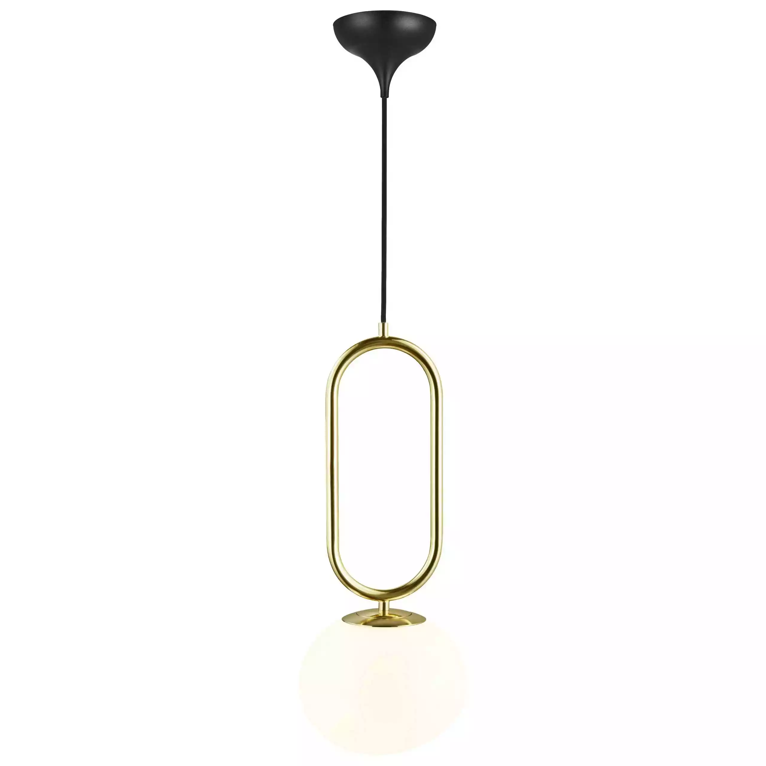 Nordlux Shapes lampa wisząca czarna mosiądz szklana kula 2120023035