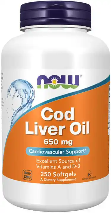 NOW FOODS Cod Liver Oil 650 mg tran 250 kaps.