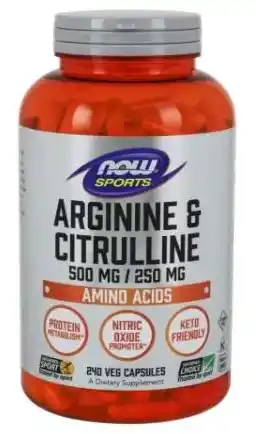 Now Foods L-Arginine 500 mg L-Citrulline 250 mg 240 kaps