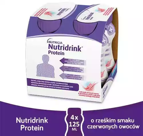 Nutridrink Protein rześki smak czerwone owoce 4x125ml