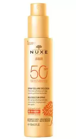 Nuxe Sun SPF50 mleczko do opalania do twarzy i ciała w sprayu 150ml