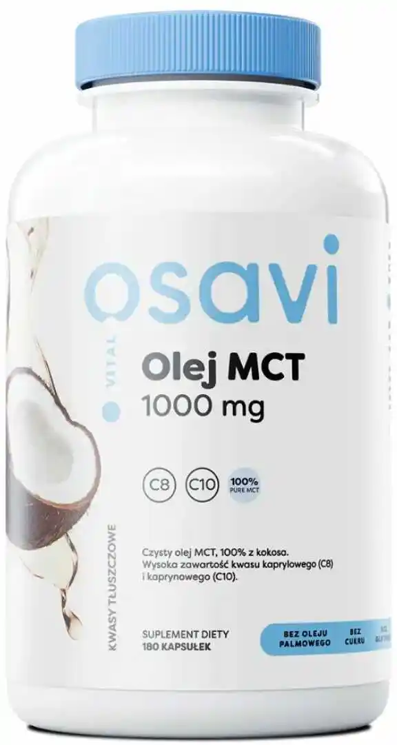 Osavi Olej MCT 1000mg Medium Chain Triglycerides 1000 mg - 180 kapsułek