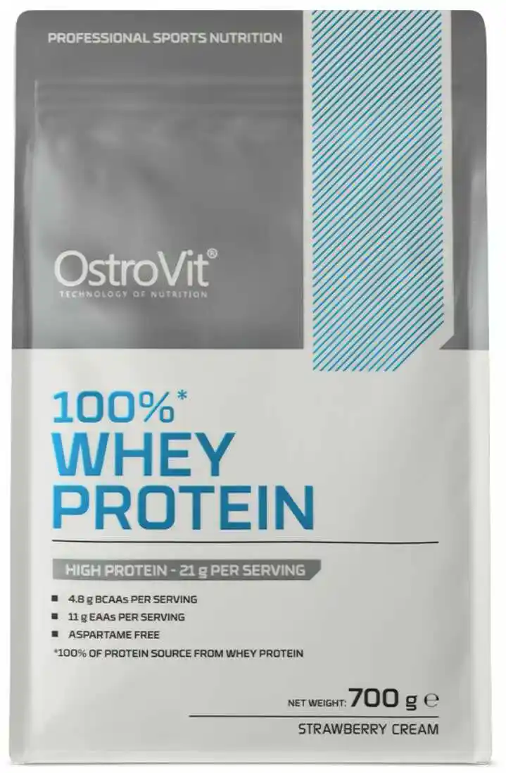 Ostrovit 100 procent Whey Protein - białko serwatkowe - truskawka - 700g