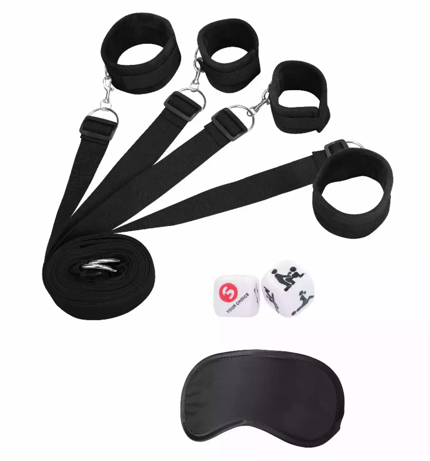 Ouch! Bed Binding Restraint Kit Black - Zestaw BDSM