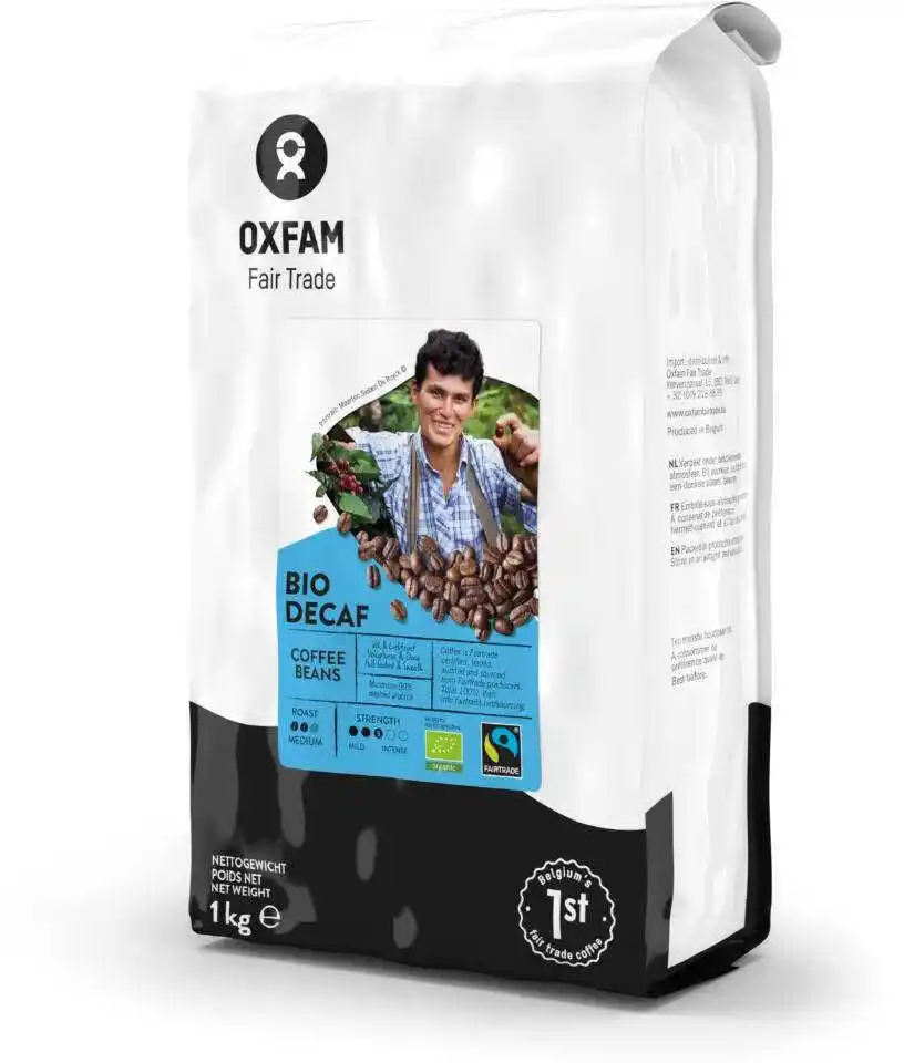 Oxfam Kawa ziarnista bezkofeinowa arabica/robusta FAIR TRADE BIO 1 kg