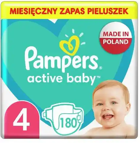 Pampers Active Baby 4 pieluchy (9-14kg) 180szt.