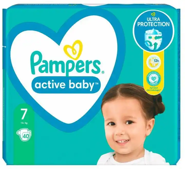 Pampers Active Baby 7 pieluchy 15kg+ 40szt