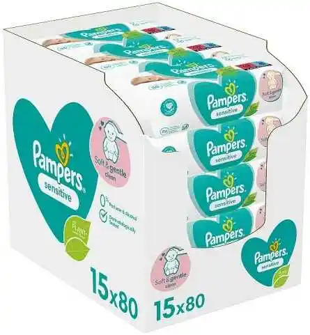 Pampers Chusteczki nawilżane Sensitive 15x80szt