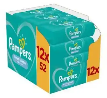 Pampers Fresh Clean Chusteczki nawilżane 12x52szt