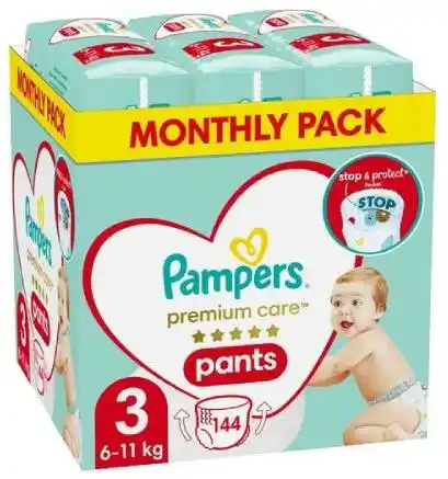 Pampers Premium Care 3 Pants pieluchomajtki (6-11kg) 144szt.