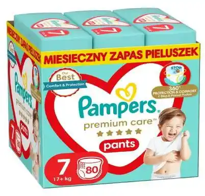 Pampers Premium Care 7 Pants pieluchomajtki 17kg+ 80szt