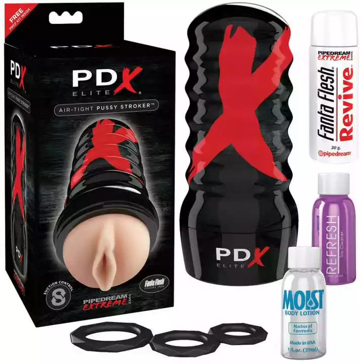 PDX Elite Air-Tight Pussy - ręczny masturbator ssący do cipki (naturalny)