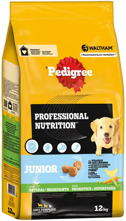 Pedigree Professional Nutrition Junior, drób i warzywa - 12 kg