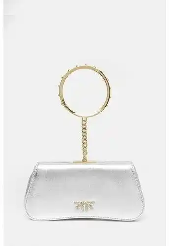 Pinko Torebka Marpesia Clutch Srebrny