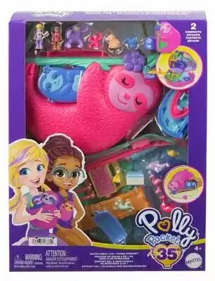 POLLY POCKET Lalka Kompaktowa torebka Rodzina leniwców HRD40