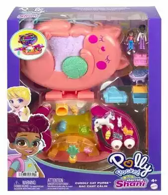 POLLY POCKET Lalka Torebka kotek Zestaw kompaktowy HGT16