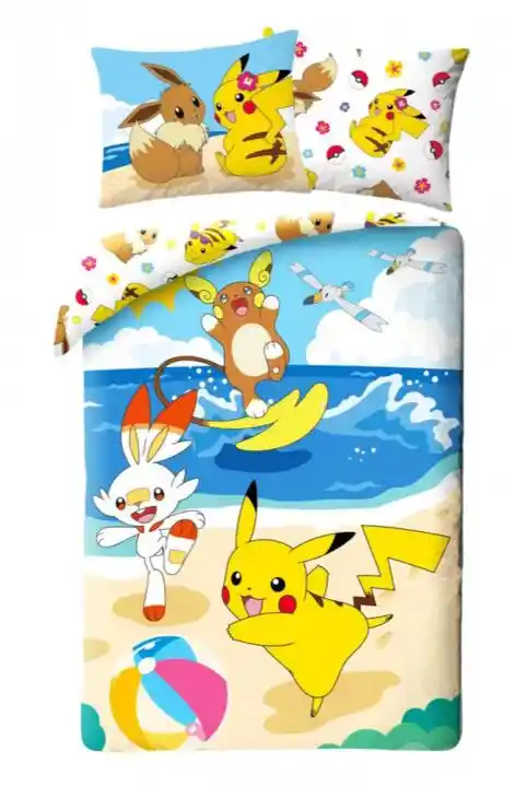 Pościel Pokemon Pikachu With Scorbunny Na Plaży