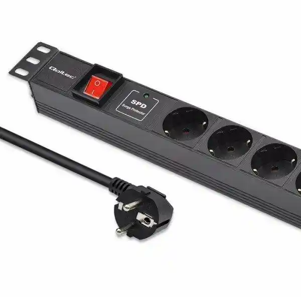 Qoltec Listwa zasilająca PDU do RACK 19 1U 16A 6xSchuko 1.8m