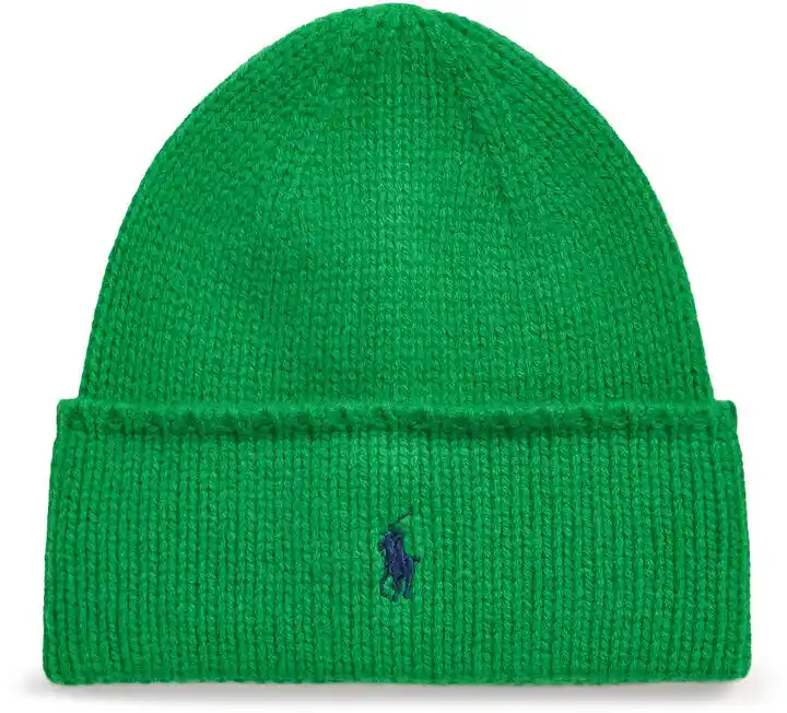 Ralph Lauren czapka wełniana kolor zielony wełniana 455954355