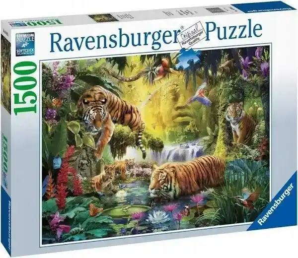 Ravensburger Puzzle 1500 Tygrysy nad wodą