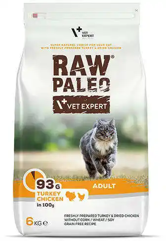 Raw Paleo Adult Cat Sucha Karma Dla Kota Indyk Z Kurczakiem 6kg