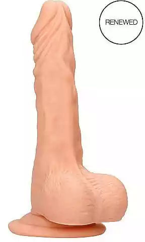 Realrock Dong 10 - realistyczne dildo z jądrami (25 cm) - naturalne