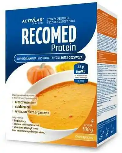 RECOMED Protein Proszek o smaku kremu dyniowego 4 saszetki