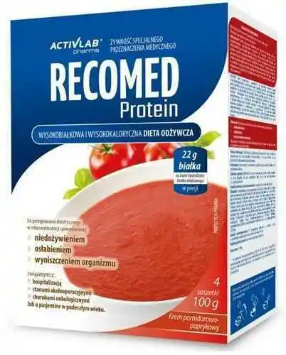 RECOMED Protein Proszek o smaku kremu pomidorowo-paprykowego 4 saszetki