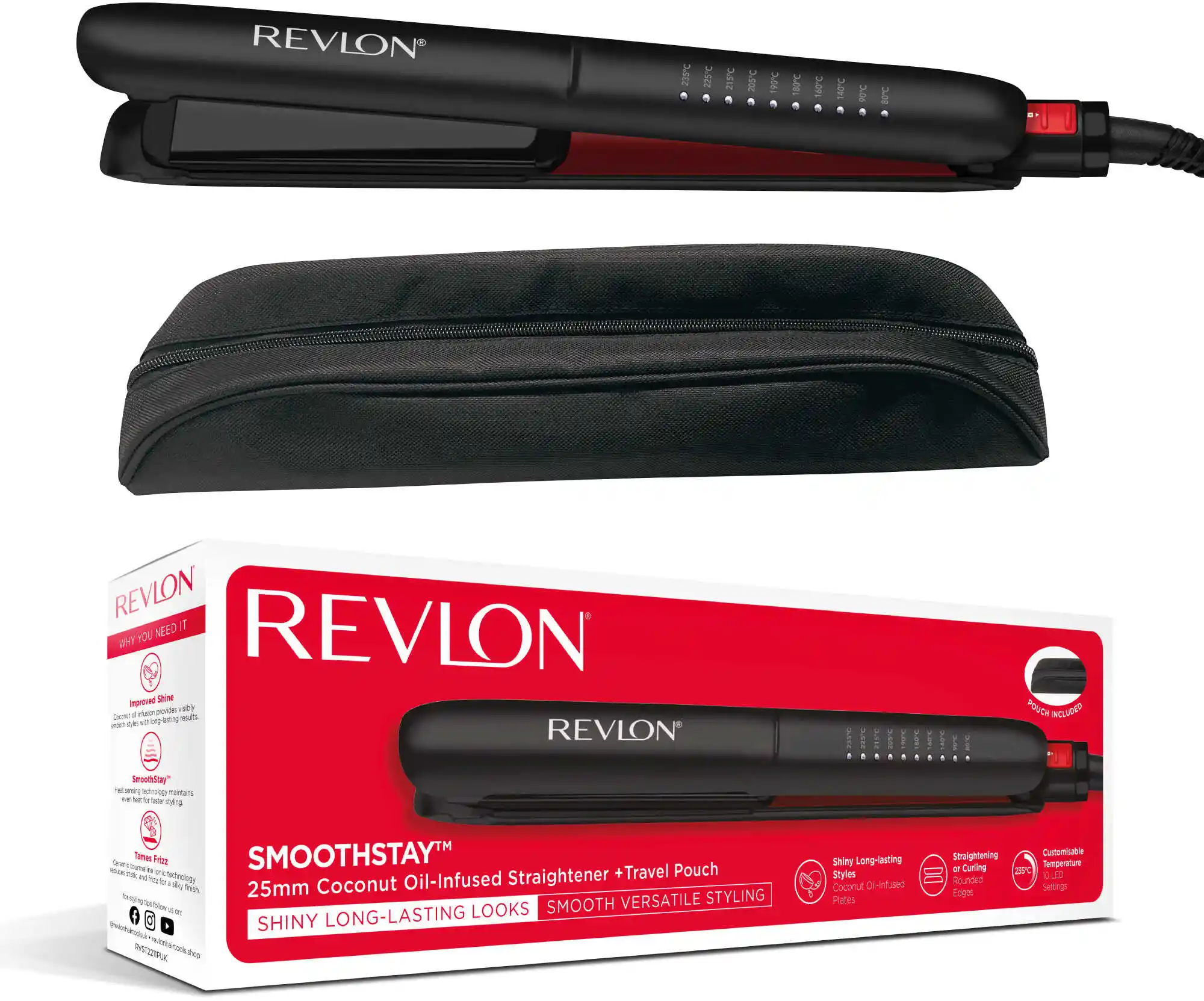 Revlon SmoothStay 25 mm RVST2211PE Prostownica do włosów 25 mm