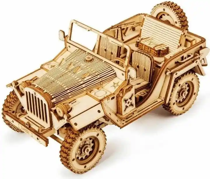 Robotime Puzzle Drewniane 3D Jeep Wojskowy