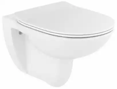 Roca Debba Round Rimless miska WC podwieszana z deską Slim A34H992000