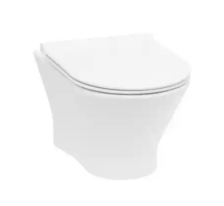 Roca Nexo Toaleta WC podwieszana 53,5x36 cm Rimless bez kołnierza z deską sedesową wolnoopadającą Slim, biała A34H64L000