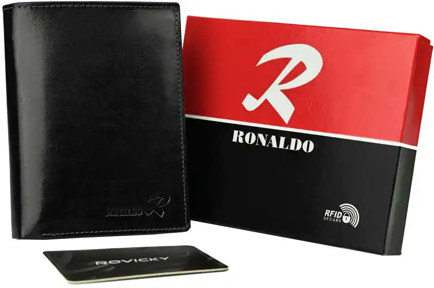 Ronaldo Klasyczny portfel czarny N104-VT BLACK RFID