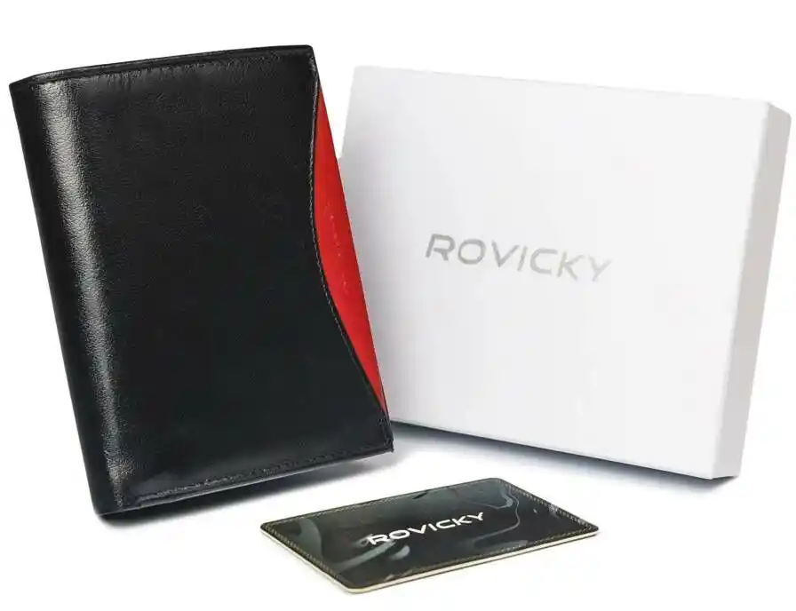 Rovicky Portfel czarny z czerwonym elementem 1541-03-BOR-1287 BLA