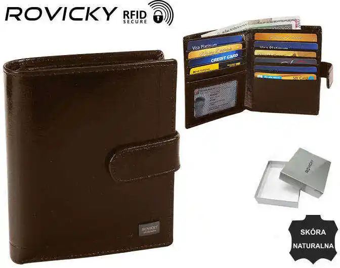 Rovicky Portfel skórzany PC-106L-BAR ciemnobrązowy