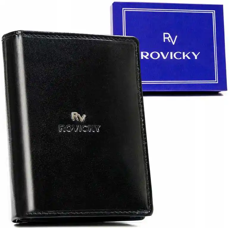 Rovicky Portfel skórzany RV-7680272-BCA czarny