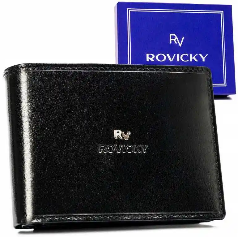 Rovicky Portfel skórzany RV-7680286-BCA czarny