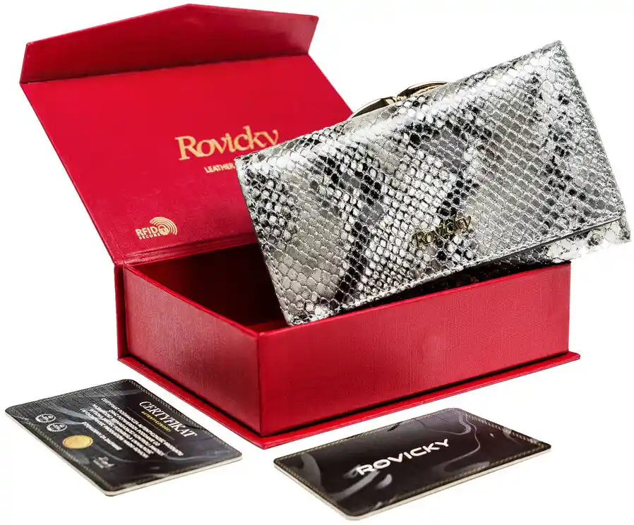 Rovicky Portfel srebrny croco 8810-SNR-3595 SILVER